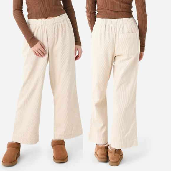 NWT Birds of Paradis by Trovata Women's Elastic Waist Straight Leona Pant Oat - Picture 1 of 7